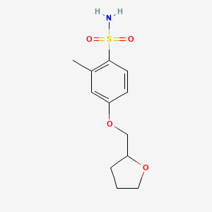 molecular formula C12H17NO4S B1528758 2-Methyl-4-(oxolan-2-ylmethoxy)benzene-1-sulfonamide CAS No. 1343228-97-6