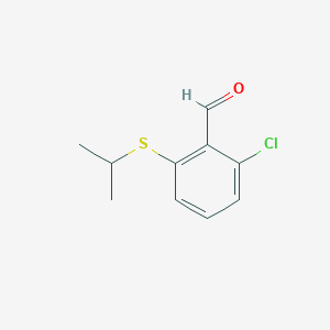 molecular formula C10H11ClOS B1528759 2-Chloro-6-(propan-2-ylsulfanyl)benzaldehyde CAS No. 1341438-16-1