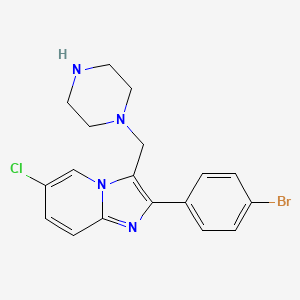 2-(4-Bromophenyl)-6-chloro-3-piperazin-1-ylmethylimidazo[1,2-a]pyridine