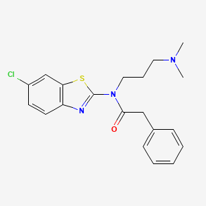 N-(6-chloro-1,3-benzothiazol-2-yl)-N-[3-(dimethylamino)propyl]-2-phenylacetamide