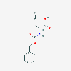 molecular formula C14H15NO4 B1528781 2-([(苄氧羰基)氨基])己-4-炔酸 CAS No. 1404825-01-9
