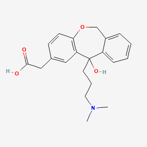 molecular formula C21H25NO4 B15287936 2-[11-[3-(dimethylamino)propyl]-11-hydroxy-6H-benzo[c][1]benzoxepin-2-yl]acetic acid 