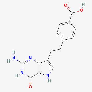 4-[2-(2-Amino-4-oxo-3,5-dihydropyrrolo[3,2-d]pyrimidin-7-yl)ethyl]benzoic acid