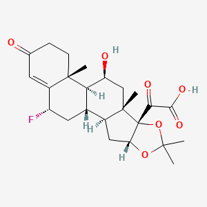 2-[(1S,2S,4R,8S,9S,11S,12S,13R,19S)-19-fluoro-11-hydroxy-6,6,9,13-tetramethyl-16-oxo-5,7-dioxapentacyclo[10.8.0.02,9.04,8.013,18]icos-17-en-8-yl]-2-oxoacetic acid