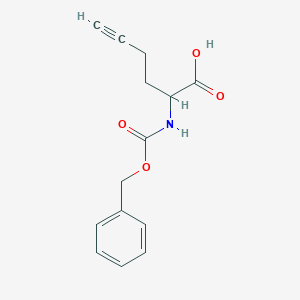 molecular formula C14H15NO4 B1528800 2-([(Benzyloxy)carbonyl]amino)hex-5-ynoic acid CAS No. 1404828-80-3