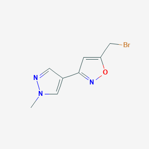 molecular formula C8H8BrN3O B1528801 5-(溴甲基)-3-(1-甲基-1H-吡唑-4-基)-1,2-噁唑 CAS No. 1341608-81-8