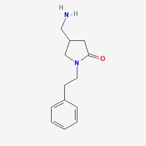 molecular formula C13H18N2O B1528805 4-(Aminomethyl)-1-(2-phenylethyl)pyrrolidin-2-one CAS No. 933691-60-2