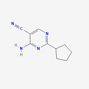 molecular formula C10H12N4 B1528816 4-Amino-2-cyclopentylpyrimidine-5-carbonitrile CAS No. 17247-55-1