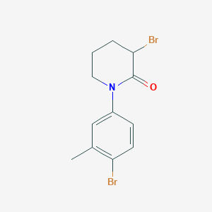 molecular formula C12H13Br2NO B1528817 3-Bromo-1-(4-bromo-3-methylphenyl)piperidin-2-one CAS No. 1341968-84-0