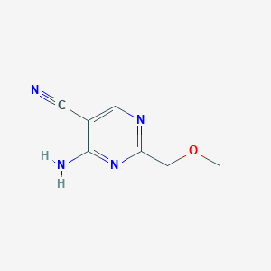 molecular formula C7H8N4O B1528818 4-Amino-2-(methoxymethyl)pyrimidine-5-carbonitrile CAS No. 76574-34-0