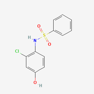 molecular formula C12H10ClNO3S B15288287 n-(2-Chloro-4-hydroxyphenyl)benzenesulfonamide CAS No. 88680-97-1