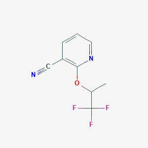 molecular formula C9H7F3N2O B1528831 2-[(1,1,1-Trifluoropropan-2-yl)oxy]pyridine-3-carbonitrile CAS No. 1515425-69-0
