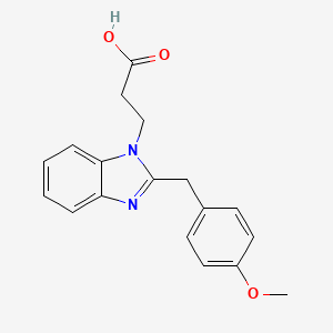 molecular formula C18H18N2O3 B15288375 3-[2-(4-Methoxy-benzyl)-benzoimidazol-1-yl]-propionic acid CAS No. 886502-62-1