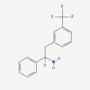 molecular formula C15H14F3N B15288378 alpha-Phenyl-m-trifluoromethylphenethylamine CAS No. 73758-34-6