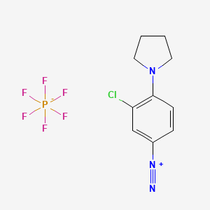 molecular formula C10H11ClF6N3P B15288384 3-Chloro-4-(1-pyrrolidinyl)benzenediazonium hexafluorophosphate CAS No. 68015-92-9