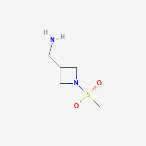 molecular formula C5H12N2O2S B1528839 (1-甲磺酰基氮杂环丁烷-3-基)甲胺 CAS No. 1353897-67-2