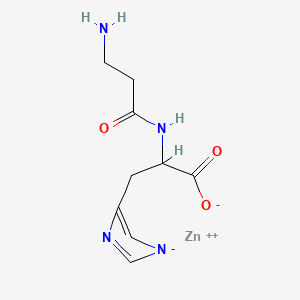 molecular formula C9H12N4O3Zn B15288464 zinc;2-(3-aminopropanoylamino)-3-imidazol-1-id-4-ylpropanoate 