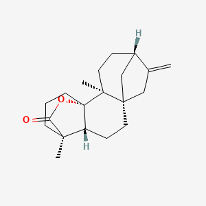 molecular formula C20H28O2 B15288470 (1S,2S,5S,8S,11R,12R)-2,12-dimethyl-6-methylidene-16-oxapentacyclo[10.3.2.15,8.01,11.02,8]octadecan-17-one 