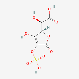 molecular formula C6H6O10S B15288487 (2R)-2-hydroxy-2-[(2R)-3-hydroxy-5-oxo-4-sulfooxy-2H-furan-2-yl]acetic acid 