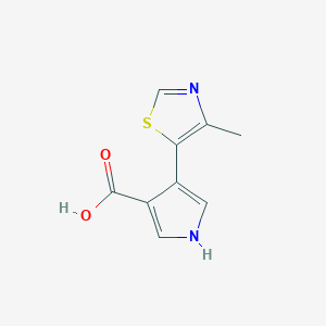 molecular formula C9H8N2O2S B1528849 4-(4-甲基-1,3-噻唑-5-基)-1H-吡咯-3-羧酸 CAS No. 1484948-42-6
