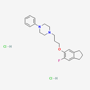 Piperazine, 1-(3-((6-fluoro-2,3-dihydro-1H-inden-5-yl)oxy)propyl)-4-phenyl-, dihydrochloride