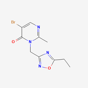 molecular formula C10H11BrN4O2 B1528854 5-溴-3-[(5-乙基-1,2,4-噁二唑-3-基)甲基]-2-甲基-3,4-二氢嘧啶-4-酮 CAS No. 1502433-71-7