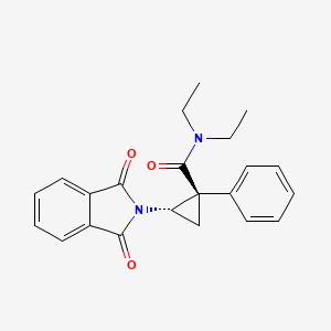 molecular formula C22H22N2O3 B15288585 (1R,2R)-rel-2-[(1,3-Dihydro-1,3-dioxo-2H-isoindol-2-yl)methyl]-N,N-diethyl-1-phenyl-cyclopropanecarboxamide 