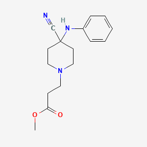 molecular formula C16H21N3O2 B15288601 Methyl 3-(4-cyano-4-(phenylamino)piperidin-1-yl)propanoate CAS No. 938184-94-2