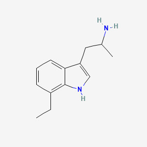 molecular formula C13H18N2 B15288636 1-(7-ethyl-1H-indol-3-yl)propan-2-amine 