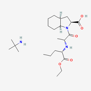 (2S,3aS,7aS)-1-[(2R)-2-[[(2S)-1-ethoxy-1-oxopentan-2-yl]amino]propanoyl]-2,3,3a,4,5,6,7,7a-octahydroindole-2-carboxylic acid;2-methylpropan-2-amine