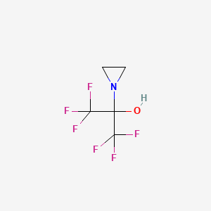 molecular formula C5H5F6NO B15288673 2-(aziridin-1-yl)-1,1,1,3,3,3-hexafluoropropan-2-ol CAS No. 773-23-9