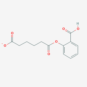 molecular formula C13H13O6- B15288699 Hexanedioic acid, mono(2-carboxyphenyl) ester 