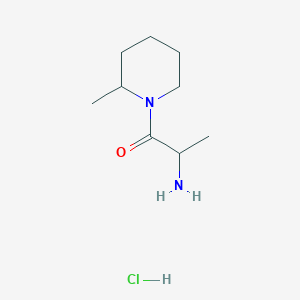 molecular formula C9H19ClN2O B1528870 2-Amino-1-(2-methyl-1-piperidinyl)-1-propanone hydrochloride CAS No. 1236262-72-8