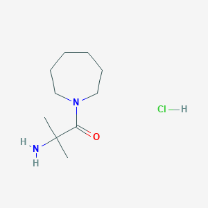 molecular formula C10H21ClN2O B1528871 2-Amino-1-(1-azepanyl)-2-methyl-1-propanone hydrochloride CAS No. 1220033-47-5