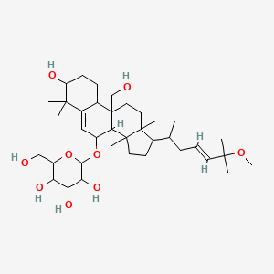 molecular formula C37H62O9 B15288731 2-[[3-hydroxy-9-(hydroxymethyl)-17-[(E)-6-methoxy-6-methylhept-4-en-2-yl]-4,4,13,14-tetramethyl-2,3,7,8,10,11,12,15,16,17-decahydro-1H-cyclopenta[a]phenanthren-7-yl]oxy]-6-(hydroxymethyl)oxane-3,4,5-triol 