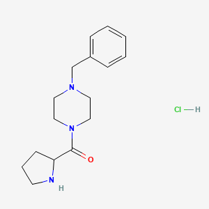 molecular formula C16H24ClN3O B1528875 (4-Benzyl-1-piperazinyl)(2-pyrrolidinyl)methanone hydrochloride CAS No. 1236259-37-2