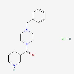 molecular formula C17H26ClN3O B1528876 (4-苄基-1-哌嗪基)(3-哌啶基)甲酮盐酸盐 CAS No. 1220031-59-3