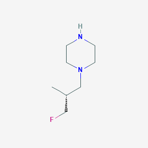 molecular formula C8H17FN2 B15288779 1-[(2R)-3-fluoro-2-methylpropyl]piperazine 