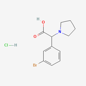 molecular formula C12H15BrClNO2 B1528880 2-(3-溴苯基)-2-(吡咯烷-1-基)乙酸盐酸盐 CAS No. 1354949-85-1