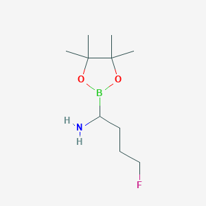 molecular formula C10H21BFNO2 B15288811 4-Fluoro-1-(4,4,5,5-tetramethyl-1,3,2-dioxaborolan-2-yl)butan-1-amine 