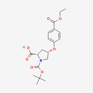 molecular formula C19H25NO7 B1528885 (2S,4S)-1-(tert-Butoxycarbonyl)-4-[4-(ethoxy-carbonyl)phenoxy]-2-pyrrolidinecarboxylic acid CAS No. 1354487-00-5