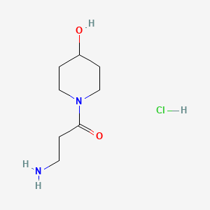 molecular formula C8H17ClN2O2 B1528886 3-氨基-1-(4-羟基-1-哌啶基)-1-丙酮盐酸盐 CAS No. 1220038-99-2