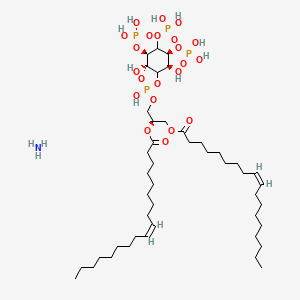 molecular formula C45H89NO22P4 B15288872 azane;[(2R)-3-[[(2S,3R,5S,6S)-2,6-dihydroxy-3,4,5-triphosphonooxycyclohexyl]oxy-hydroxyphosphoryl]oxy-2-[(Z)-octadec-9-enoyl]oxypropyl] (Z)-octadec-9-enoate 