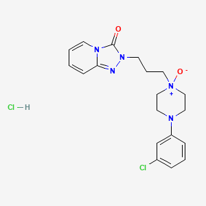 molecular formula C19H23Cl2N5O2 B15288885 4-(3-chlorophenyl)-1-(3-{3-oxo-2H,3H-[1,2,4]triazolo[4,3-a]pyridin-2-yl}propyl)piperazin-1-ium-1-olate hydrochloride CAS No. 55290-66-9