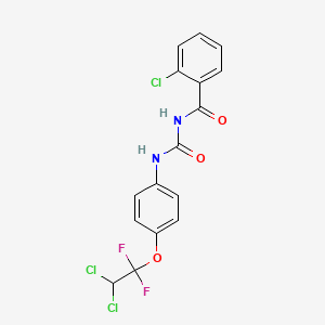 molecular formula C16H11Cl3F2N2O3 B15288911 2-Chloro-N-[[[4-(2,2-dichloro-1,1-difluoroethoxy)phenyl]amino]carbonyl]benzamide CAS No. 69095-55-2