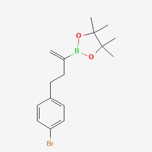 molecular formula C16H22BBrO2 B15289046 2-(4-(4-Bromophenyl)but-1-en-2-yl)-4,4,5,5-tetramethyl-1,3,2-dioxaborolane 