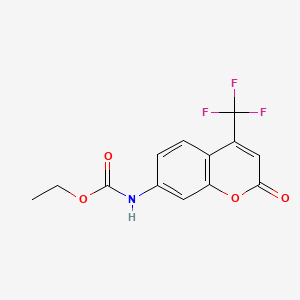 B15289063 Carbamic acid, [2-oxo-4-(trifluoromethyl)-2H-1-benzopyran-7-yl]-, ethyl ester CAS No. 63450-46-4