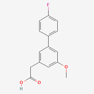 molecular formula C15H13FO3 B15289097 3-Biphenylacetic acid, 4'-fluoro-5-methoxy- CAS No. 61888-66-2