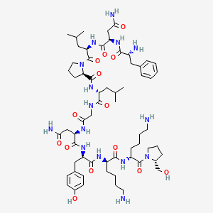 molecular formula C62H97N15O14 B15289112 H-D-Phe-D-Asn-D-Leu-D-Pro-D-Leu-Gly-D-Asn-D-Tyr-D-Lys-D-Lys-D-Pro-ol CAS No. 62031-54-3