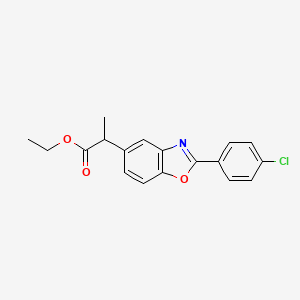 molecular formula C18H16ClNO3 B15289160 Ethyl 2-(4-chlorophenyl)-alpha-methyl-5-benzoxazoleacetate CAS No. 51234-41-4